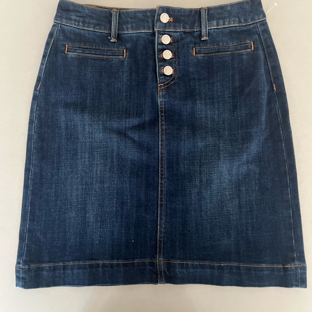 Talbots Button Up Jeans Denim Skirt